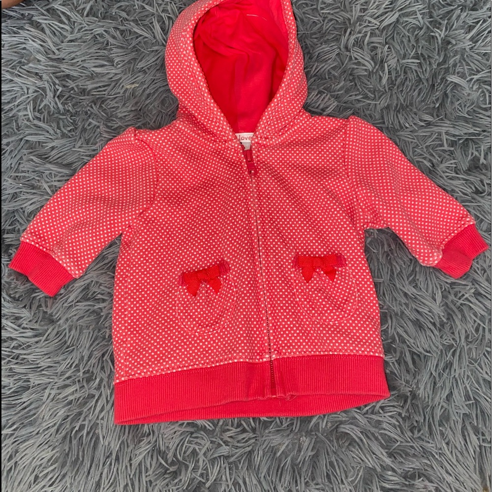 0-3 month girl zip up hoodie